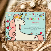 Día mágico lindo personalizado unicornio cumpleaño