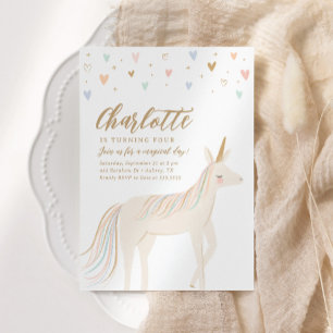 Invitación Día mágico Pastel Unicornio Cumpleaños