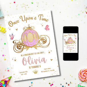 Invitación Día Mágico Princesa Carruaje Cumpleaños Fiesta Rea