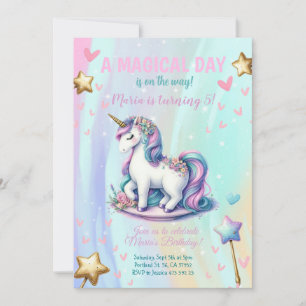 Invitación Día mágico Unicornio Fiesta de cumpleaños de niños