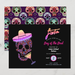 Invitación Día moderno de la fiesta de los muertos invita al