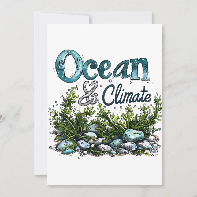 Invitación Día Mundial de los Océanos - Rótulo oceánico y cli (Anverso)