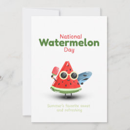 Invitación Día Nacional de la Sandía Arte Cute de Verano
