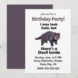 Invitación Diablo de Tasmania Cumpleaños Divertido Diablo Ade