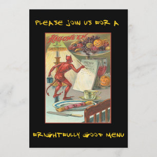 Invitación Diablo del vintage en el fiesta de Halloween con