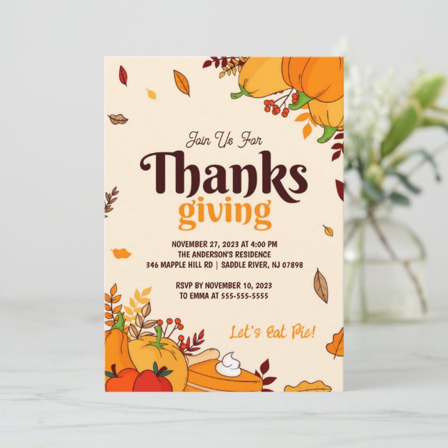 Invitación Diablos de Acción de Gracias personalizados (Anverso de pie)