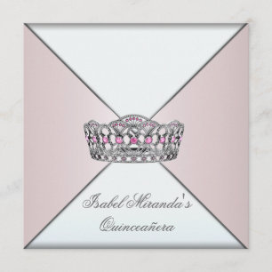 Invitación Diadema de marfil sonrojado Clase Quinceañera Fies