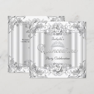 Invitación Diadema de plata y diamante blanco para Quinceañer
