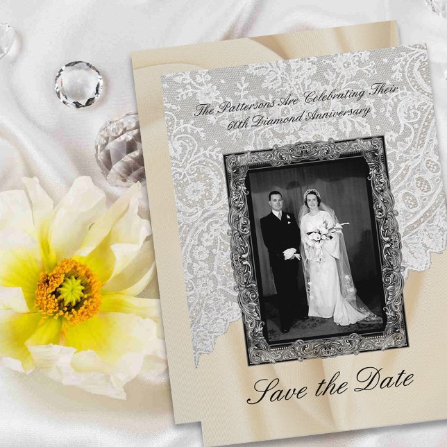 Invitación Diamante 60° Aniversario Boda Salven la fecha (Subido por el creador)