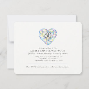 Invitación Diamante amor de boda tan fuerte corazón acuarela 