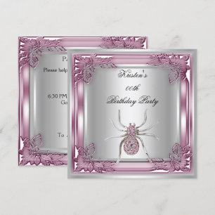 Invitación Diamante Araña Elite Elegante Fiesta de Cumpleaños