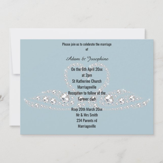 INVITACIÓN DIAMANTE AZUL SUAN ELEGANT WEDDING (Anverso)