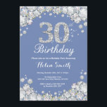 Invitación Diamante azul y plateado de cumpleaños número 30<br><div class="desc">Invitación de cumpleaños número 30. Diamante Diamante de imitación azul y plata. Elegante Bash cumpleaños. Cumpleaños de adultos. Cumpleaños de las mujeres. Cumpleaños de los hombres.
Para más personalización,  haga clic en el botón "Personalizar" y utilice nuestra herramienta de diseño para modificar esta plantilla.</div>