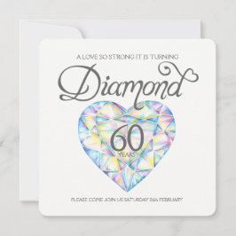 Invitación Diamante boda amor tan fuerte corazón acuarela