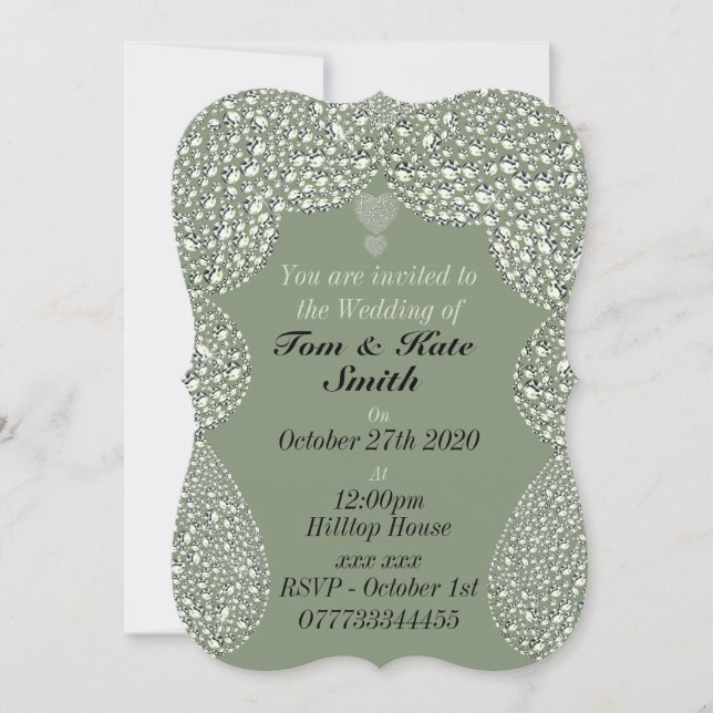 invitación diamante de imitación personalizada de  (Anverso)