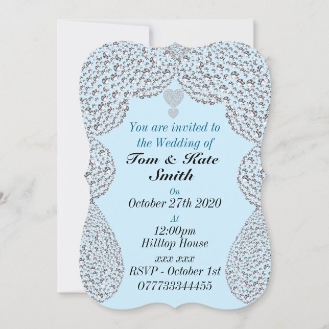invitación diamante de imitación personalizada de  (Anverso)