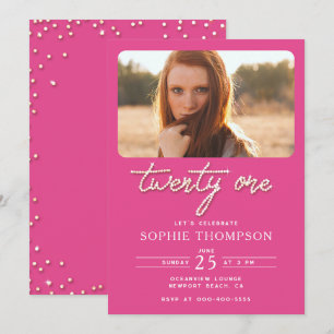 Invitación Diamante de imitación rosa bonito elegante foto de