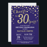Invitación Diamante de los 30 años de la Marina Azul y Oro<br><div class="desc">Invitación de cumpleaños 30 con fondo de diamante azul y Purpurina de oro de la Marina. Confetti de oro. Cumpleaños de adultos. Cumpleaños de hombres o mujeres.
Para más personalización,  haga clic en el botón "Personalizar" y utilice nuestra herramienta de diseño para modificar esta plantilla.</div>