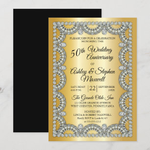 Invitación Diamante del Jubileo de Oro Aniversario de Bodas n