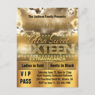 Invitación Diamante dulce dulce Diamante Dieciséis VIP Pass I