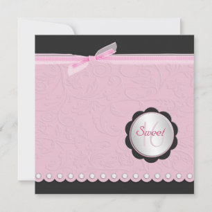 Invitación Diamante Floral Tapado Dulce Dieciséis Invitados