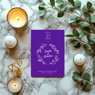 Invitación Diamante morado y plateado salva al Boda de fechas