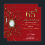 Invitación Diamante rojo y oro 65 65 años<br><div class="desc">Invitación al 65° aniversario del Diamante Rojo y Oro</div>