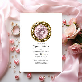 Invitación Diamante Rosa Quinceañera