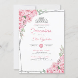 Invitación Diamante Tiara Quinceanera