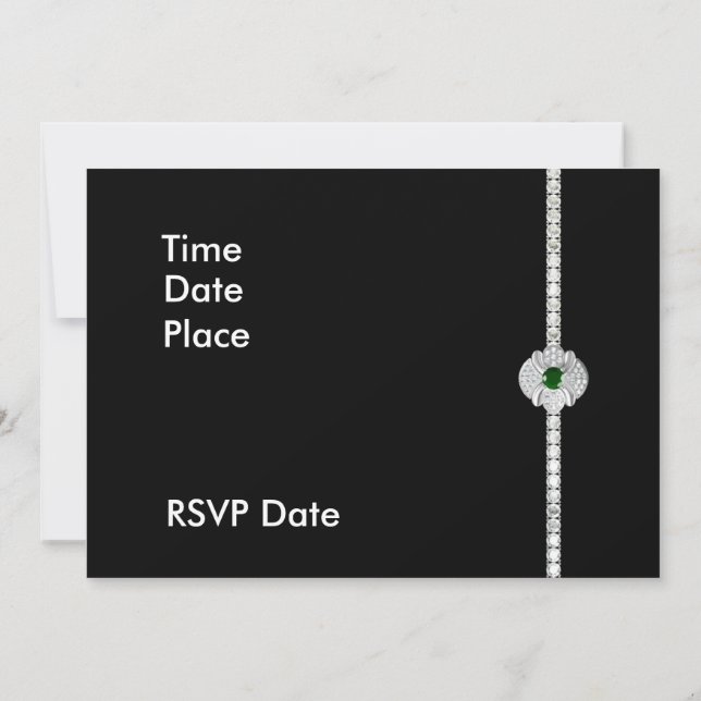 Invitación Diamante y esmeralda (Reverso)
