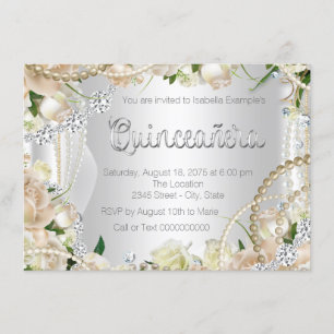 Invitación Diamante y Quinceanera subió perla