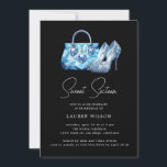 Invitación diamantes azules purpurina dulce de dieciséis años<br><div class="desc">Todo es oro y purpurina cuando se trata de una gran celebración de cumpleaños para un dulce cumpleaños 16. Muy elegante y elegante en múltiples colores y con tu propia foto esta invitación seguramente será la que recuerde. Toda la información es personalizable con los tipos de letra y color que...</div>
