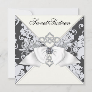 Invitación Diamantes Blancos Cumpleaños Fiesta Sweet 16