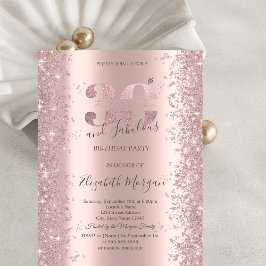 Invitación Diamantes de Brillo de Oro Rosa Cumpleaños 30