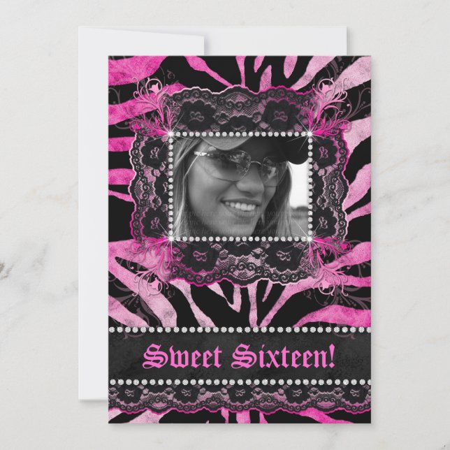 Invitación Diamantes de encaje Cumpleaños Dulces 16 Cumpleaño (Anverso)
