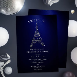Invitación Diamantes de imitación Eiffel Marina de París Dulc