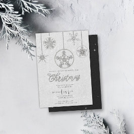 Invitación Diamantes de imitación Purpurina Elegant Winter Bl