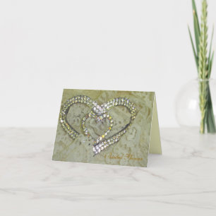 Invitación Diamantes de imitación y cordón