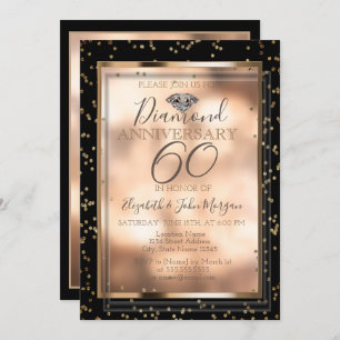 Invitación Diamantes de Moda elegantes, aniversario de Boda d