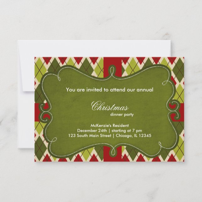 Invitación Diamantes de navidades (Anverso)
