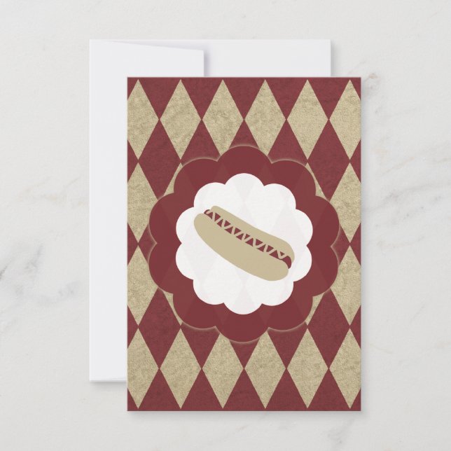 Invitación diamantes de perros calientes (Anverso)