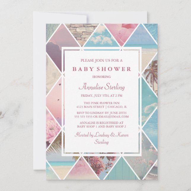 Invitación Diamantes de verano | Baby Shower (Anverso)