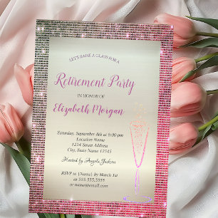 Invitación Diamantes de vidrio de vino Marcos Jubilación de d