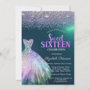 Invitación Diamantes elegantes, dulce verde de vestir 16