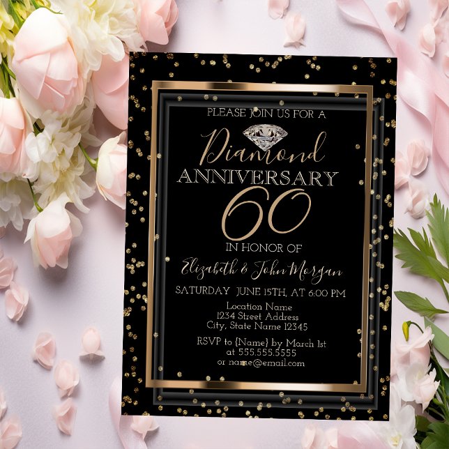 Invitación Diamantes elegantes y con estilo, marco de bodas a (Subido por el creador)