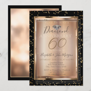 Invitación Diamantes Festive Chic, Aniversario de Boda en Mar