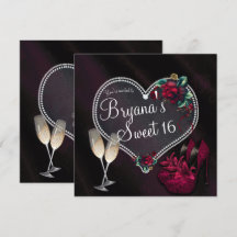 Diamantes Perlas Corazón Oscuro Tacones Altos Cump