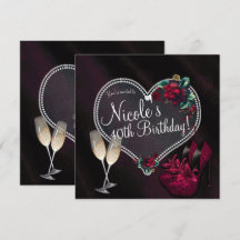 Diamantes Perlas Corazón Oscuro Tacones Cumpleaños