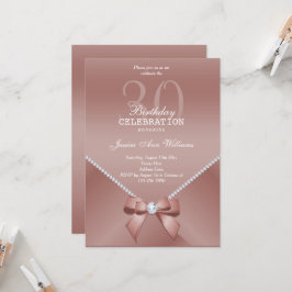 Invitación Diamantes románticos y oro Rosa 30 cumpleaños