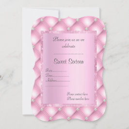 Invitación Diamantes rosados de cristal nuevo diseño dulce de